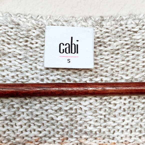 CAbi Shetland Cardigan Waterfall Sweater Boho Aztec Fringe Open Front Small Sz S - Picture 7 of 16